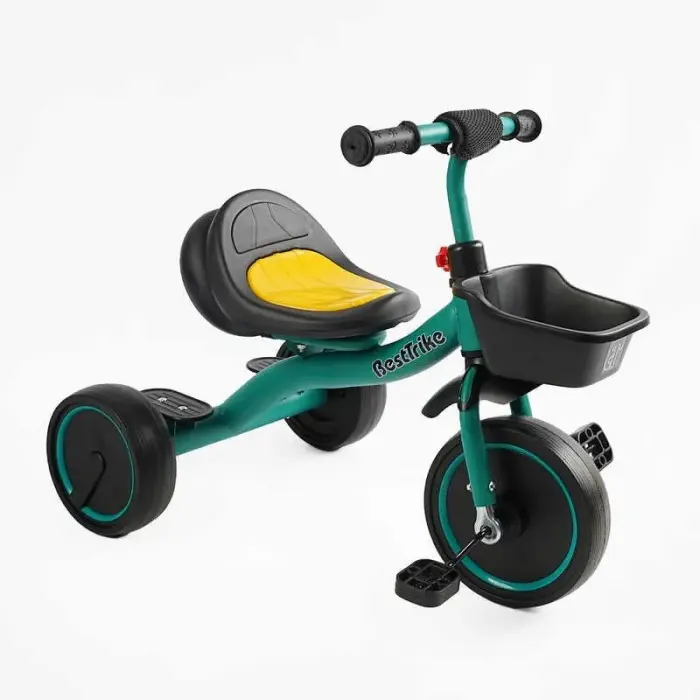 Велосипед 3-х колісний BS-47603 Best Trike (1) колеса EVA переднє 10’’, заднє 8’’, сталева рама, УКР.ОЗВУЧУВАННЯ, світло, кошик, в коробці