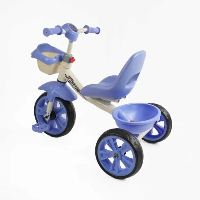 Велосипед 3-х колісний BS-60811 Best Trike (1) колеса EVA переднє 10’’, заднє 8’’, сталева рама, УКР. ОЗВУЧУВАННЯ, кошик, в коробці
