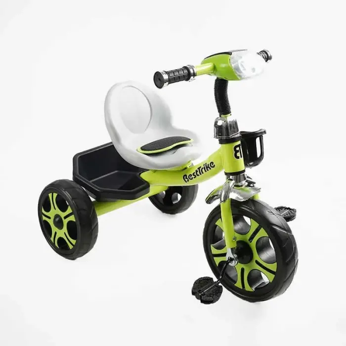 Велосипед 3-х колесный BS-25084 Best Trike (1) колеса EVA переднее 12”, заднее 10”, стальная рама, фара с музыкой и светом, корзина, в коробке