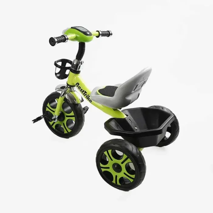 Велосипед 3-х колесный BS-25084 Best Trike (1) колеса EVA переднее 12”, заднее 10”, стальная рама, фара с музыкой и светом, корзина, в коробке