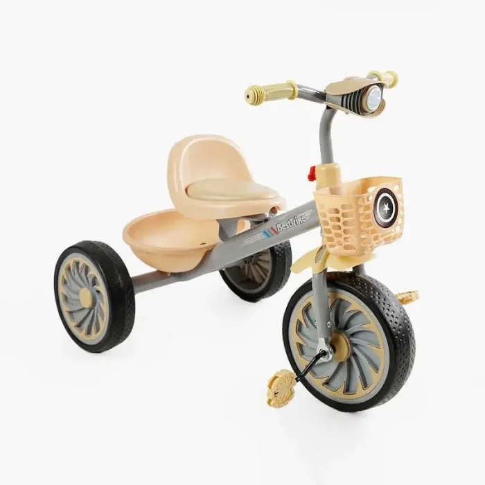 Велосипед 3-х колісний BS-35761 Best Trike (1) колеса EVA переднє 12’’, заднє 10’’, сталева рама, УКР. ОЗВУЧУВАННЯ, світло, 2 кошики, в коробці