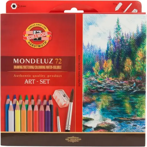 Карандаши цветные аквар.Mondeluz, 72 шт.