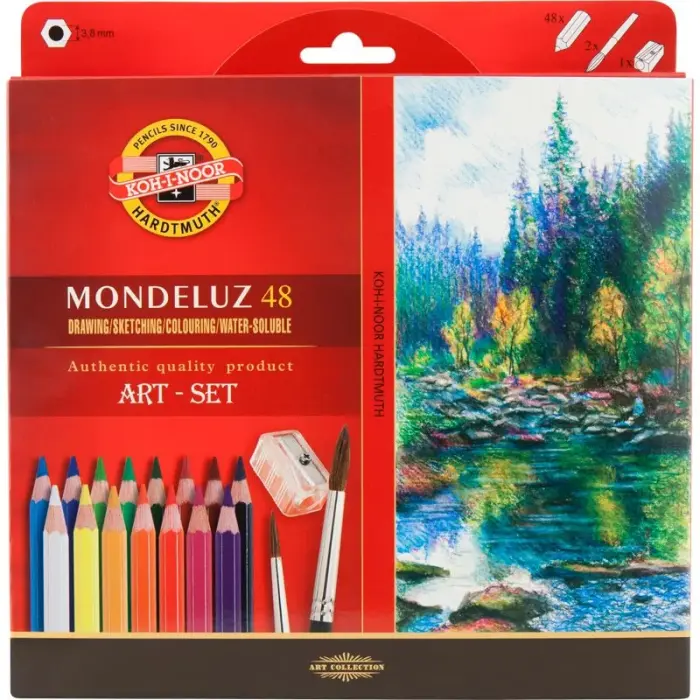 Карандаши цветные аквар.Mondeluz, 48 цв.
