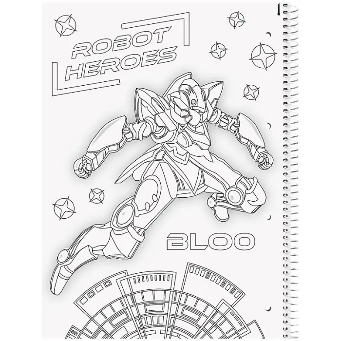 Коледж-блок А4 Premium, клітинка, 80 арк.,Robot Heroes