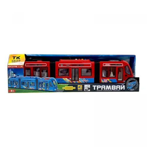Трамвай автоэксперт (Красный) (подсветка, звуки, инерция, подвижные части)