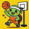 Картина по номерам "Черепашка играет в баскетбол" 25х25 см