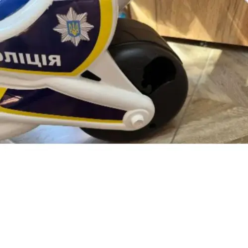 Уцінка. Музична каталка "Байк Police" (біло-синій) Пошкоджене заднє колесо