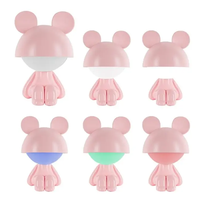 Светильник-ночник LED с аккумулятором Cute Mouse, розовый