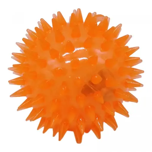 Уценка. Мʼячик їжачок зі світлом, 6 см, (помаранчевий) - Деформація-еліпс
