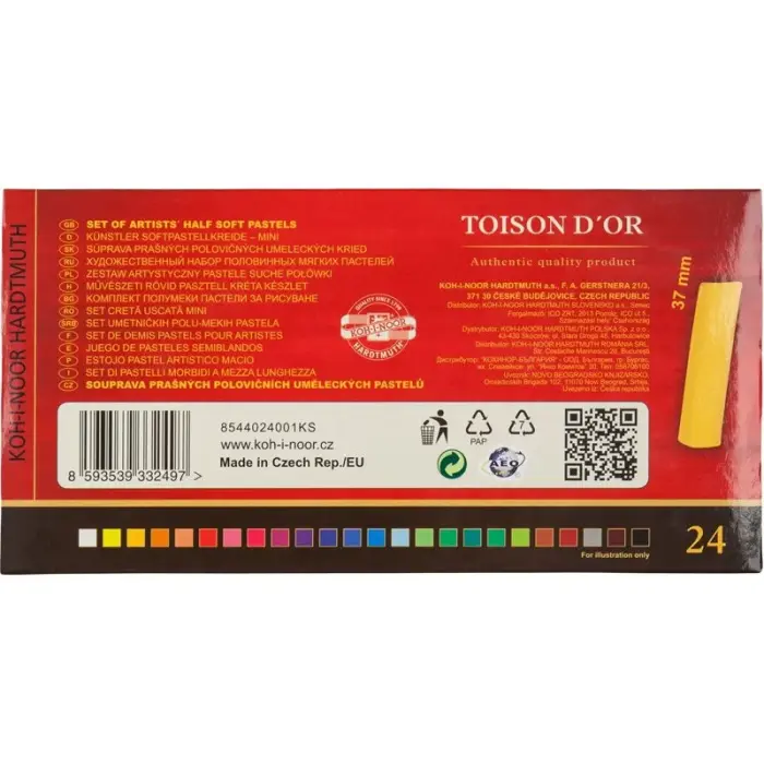 Пастель сухая TOISON D'OR, 1/2, 24 цв.