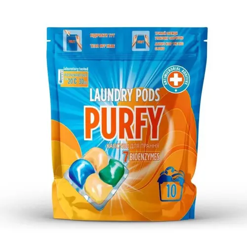 Средство для стирки в капсулах "Purfy" 10шт*19г/190г