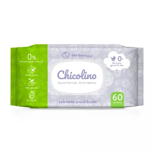 Серветкі вологі для дітей з перших днів життя "Chicolino", 60 шт
