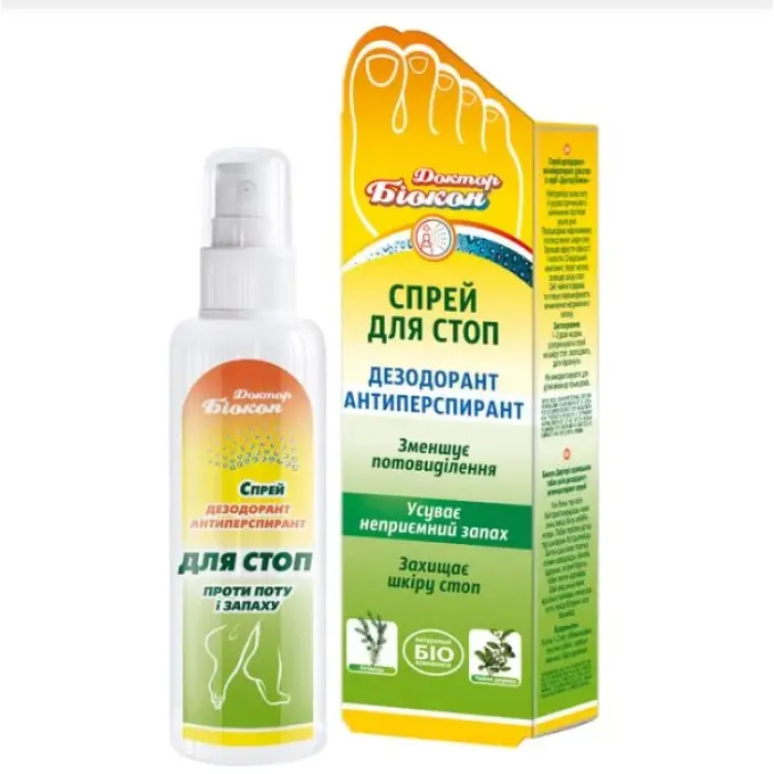 Доктор Біокон спрей дезодорант-антиперспірант для стоп флакон 100мл