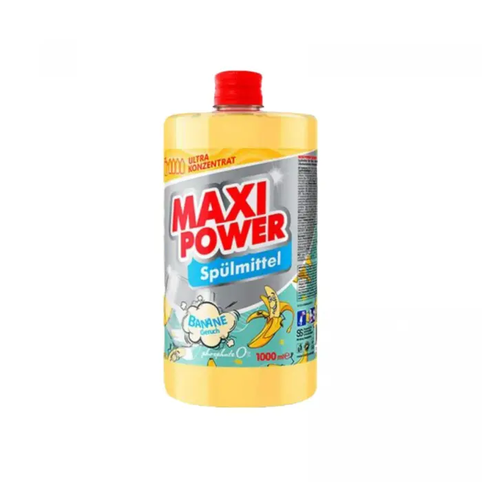 MAXI POWER Средство для мытья посуды Банан 1л запаска