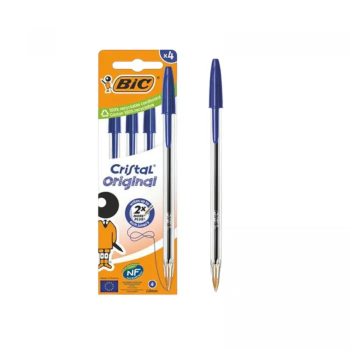 BIC Ручка Cristal Синяя 4 бл.