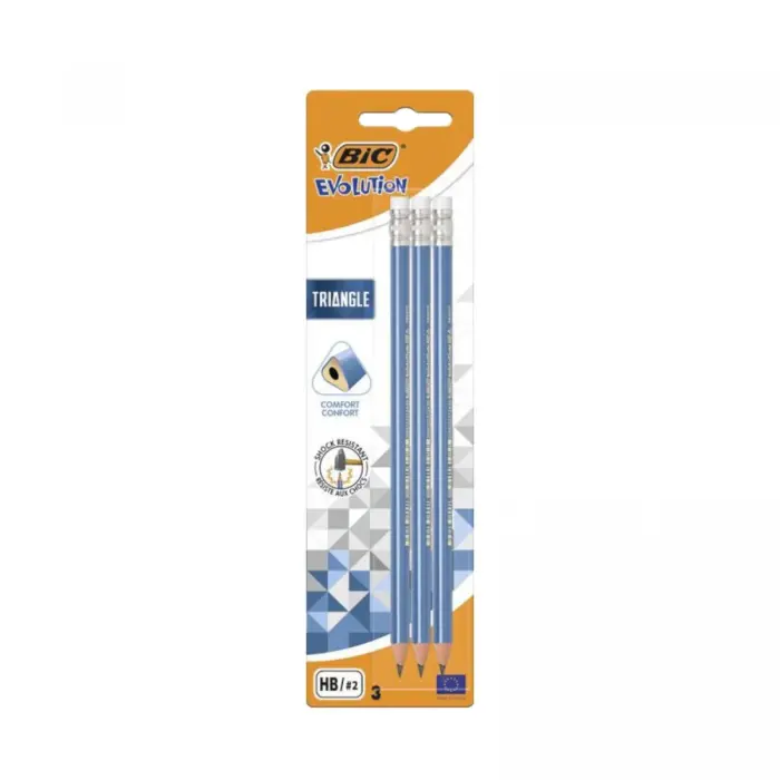BIC Олівець Еvolution Тріангл Гум 3 шт.