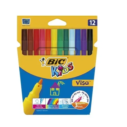 Фломастеры BIC Visa 12 цветов 12 шт