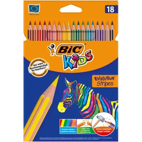 Олівці кольорові BIC Evolution Stripes 18 кольорів