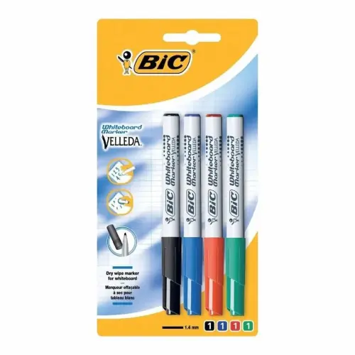Набір маркерів для дошок BIC Velleda 1.4 мм, 4 шт.