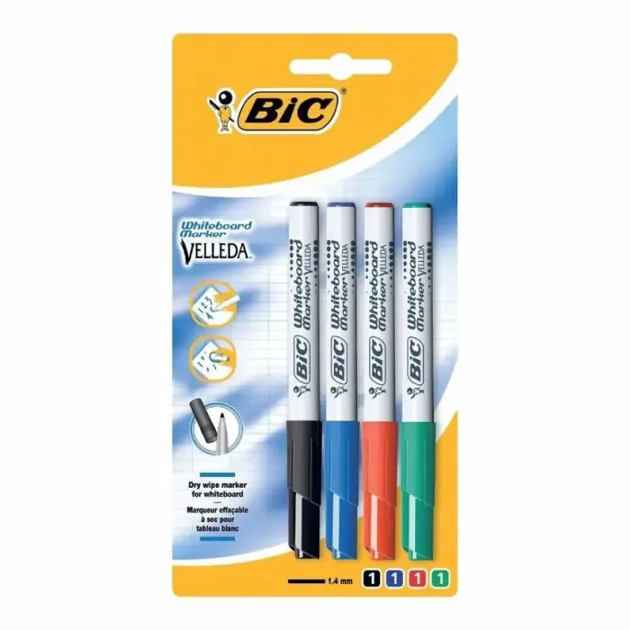 Набір маркерів для дошок BIC Velleda 1.4 мм, 4 шт.