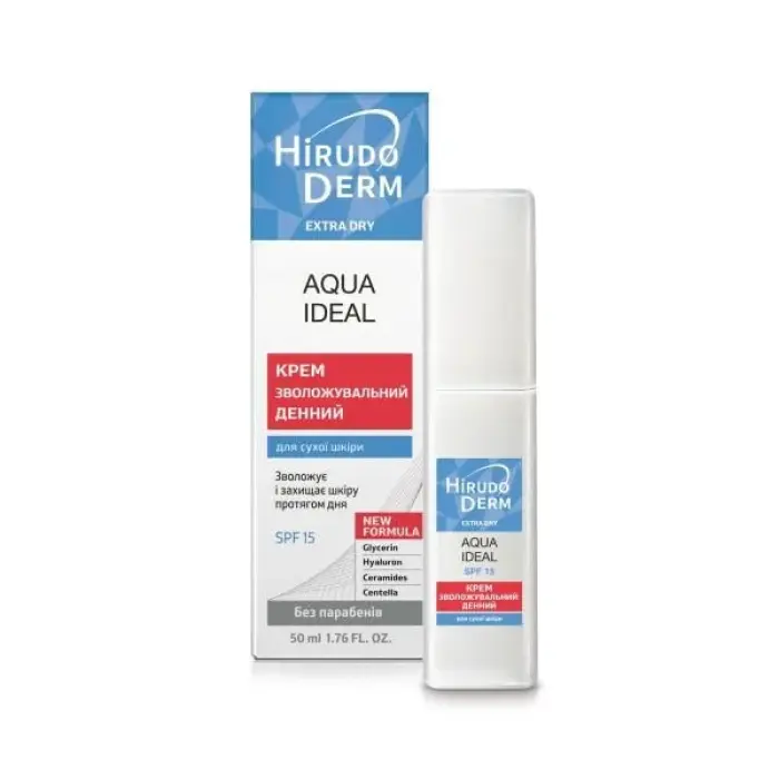 Біокон Крем для обличчя Hirudo Derm Extra Dry Aqua Ideal Зволожувальний денний, 50мл