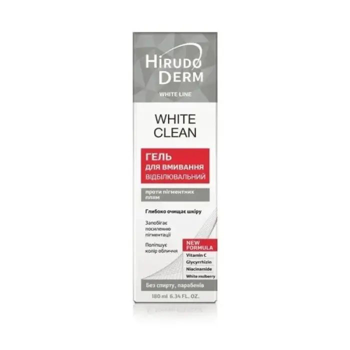 Биокон Гель для умывания Hirudo Derm White Line White Clean Отбеливающий, 180мл