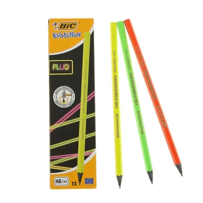 BIC Карандаши чернографитовые Evolution Fluo НВ, 12 шт.