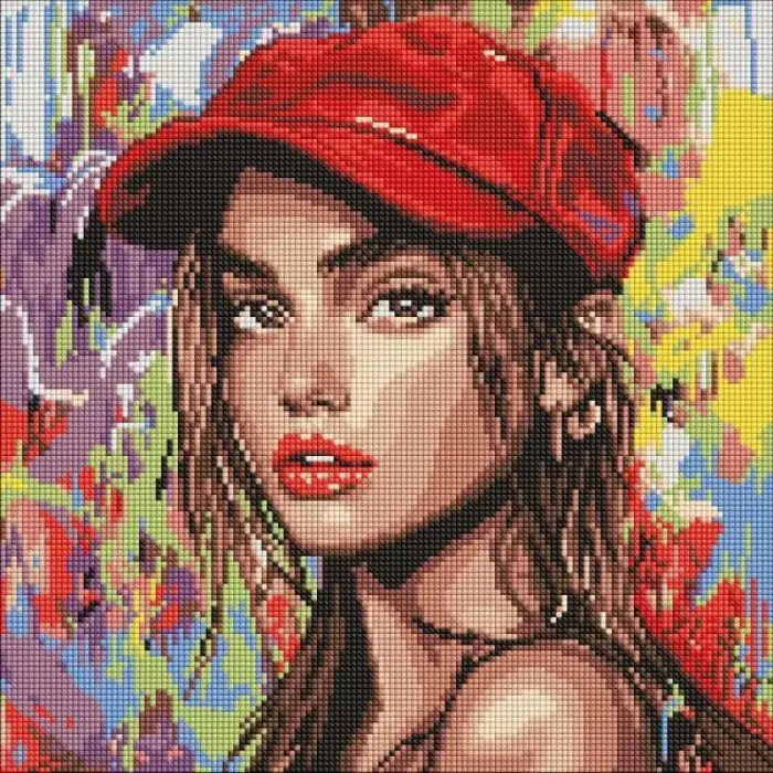 Алмазная мозаика - "Современная Красная шапочка" ©art_selena_ua, 40х40см