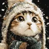Картина по номерам - "Снежный котик" ©art_selena_ua, 40х40см