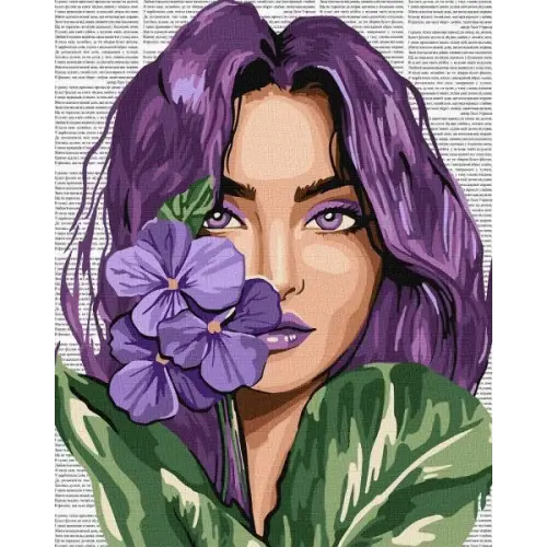 Картина за номерами - "Барвиста поезія: Фіалки" ©art_selena_ua, 40х50см