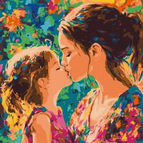 Картина по номерам - "Материнский поцелуй" ©art_selena_ua, 40х40см