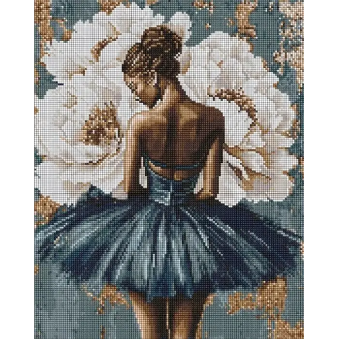Алмазная мозаика - "Балерина с белыми пионами" ©art_selena_ua, 40х50см