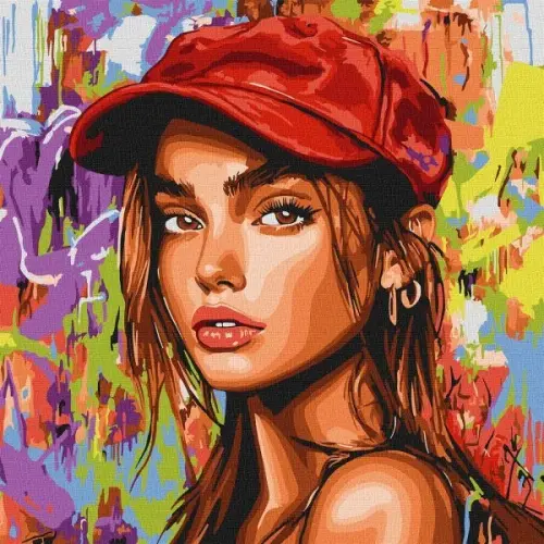 Картина по номерам - "Современная Красная шапочка" ©art_selena_ua, 40х40см