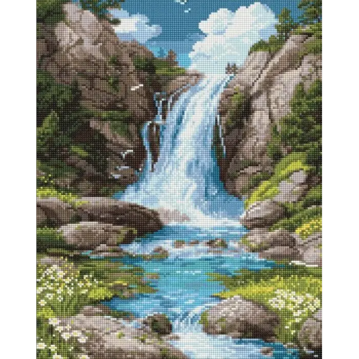 Алмазна мозаїка - "Шум води й спокій" ©art_selena_ua, 40х50см