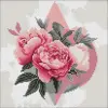 Алмазная мозаика - Геометрические фигуры с пионами ©art_selena_ua, 30х30см