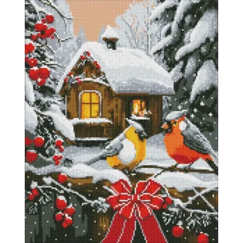 Алмазна мозаїка - "Снігова казка" з голограмними стразами (AB) ©art_selena_ua, 40х50см
