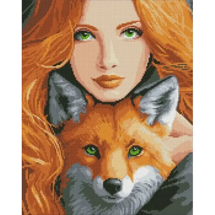 Алмазна мозаїка - "Вогняна лисиця" ©art_selena_ua, 40х50см