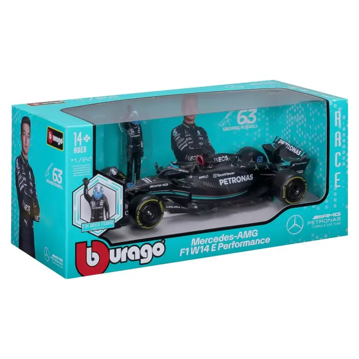 Автомодель с фигуркой - Mercedes-AMG F1 W14 E Performance (1:24)