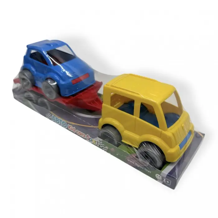 Набір авто Kid cars Sport (автобус жовтий + машинка синя)