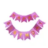 Гирлянда-растяжка флажка "Happy birthday" 12*16см-5м, розовая