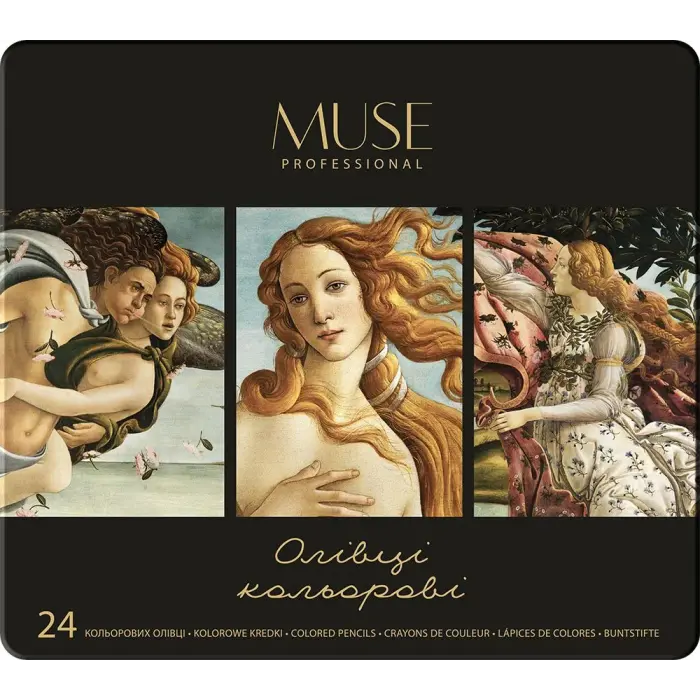 Карандаши цветные круглые MUSE 24 цвета