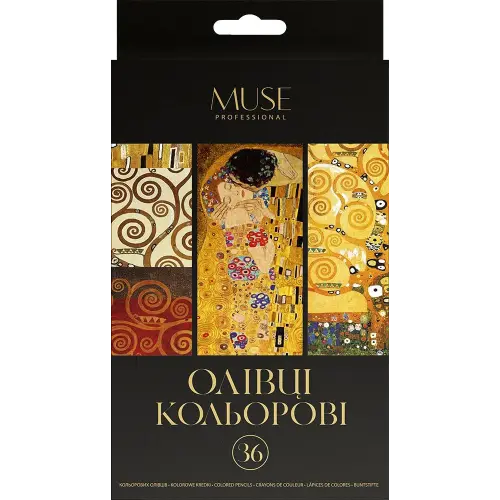Олівці кольорові тригранні MUSE 36 кольорів + чинка