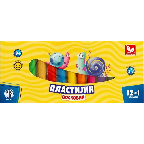 Пластилин круглый, (12+1 шт цветов)