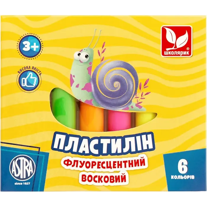Пластилін флуоресцентний 6 кольорів