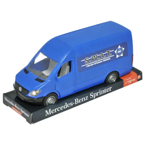 Автомобиль Mercedes-Benz Sprinter грузовой (синий) на планшетке, Tigres