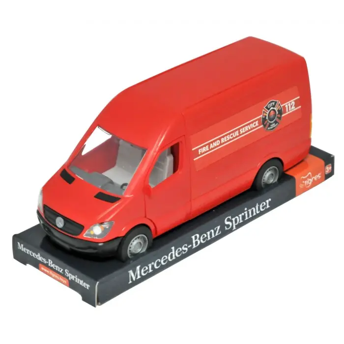 Автомобиль Mercedes-Benz Sprinter грузовой (красный) на планшетке