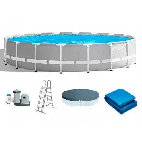 Intex Басейн каркасний (об'єм:24311л, розмір:549х122см, насос 220V: 5687 л/год, драбина, тент, підстилка