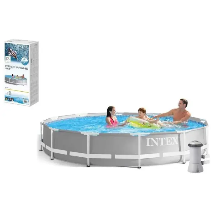 Intex Басейн каркасний розмір:366x76 см (насос-фільтр картриджний 2006 л/год), об'єм води:6503л, в коробці