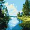 КАРТИНА ПО НОМЕРАХ "ТІНЬ І БЛИСК ВОДИ" 40Х40 СМ