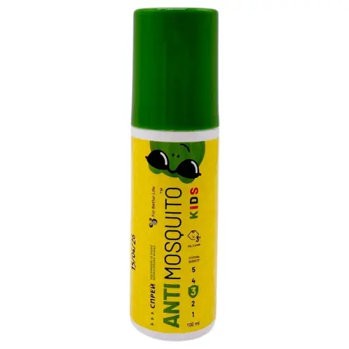 СПРЕЙ ВІД КОМАРІВ (ТА КРОВОСОСНИХ КОМАХ) ДЛЯ ДІТЕЙ ВІД 3-Х РОКІВ ANTI MOSQUITO KIDS, 100МЛ